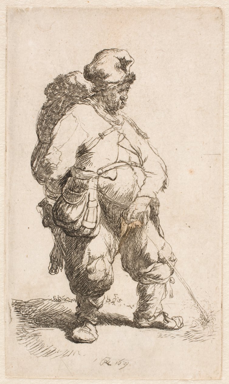 Mężczyzna oddający mocz autorstwa Rembrandt van Rijn