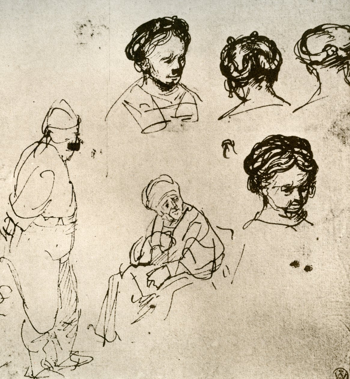 Strona szkiców, 1913. autorstwa Rembrandt van Rijn