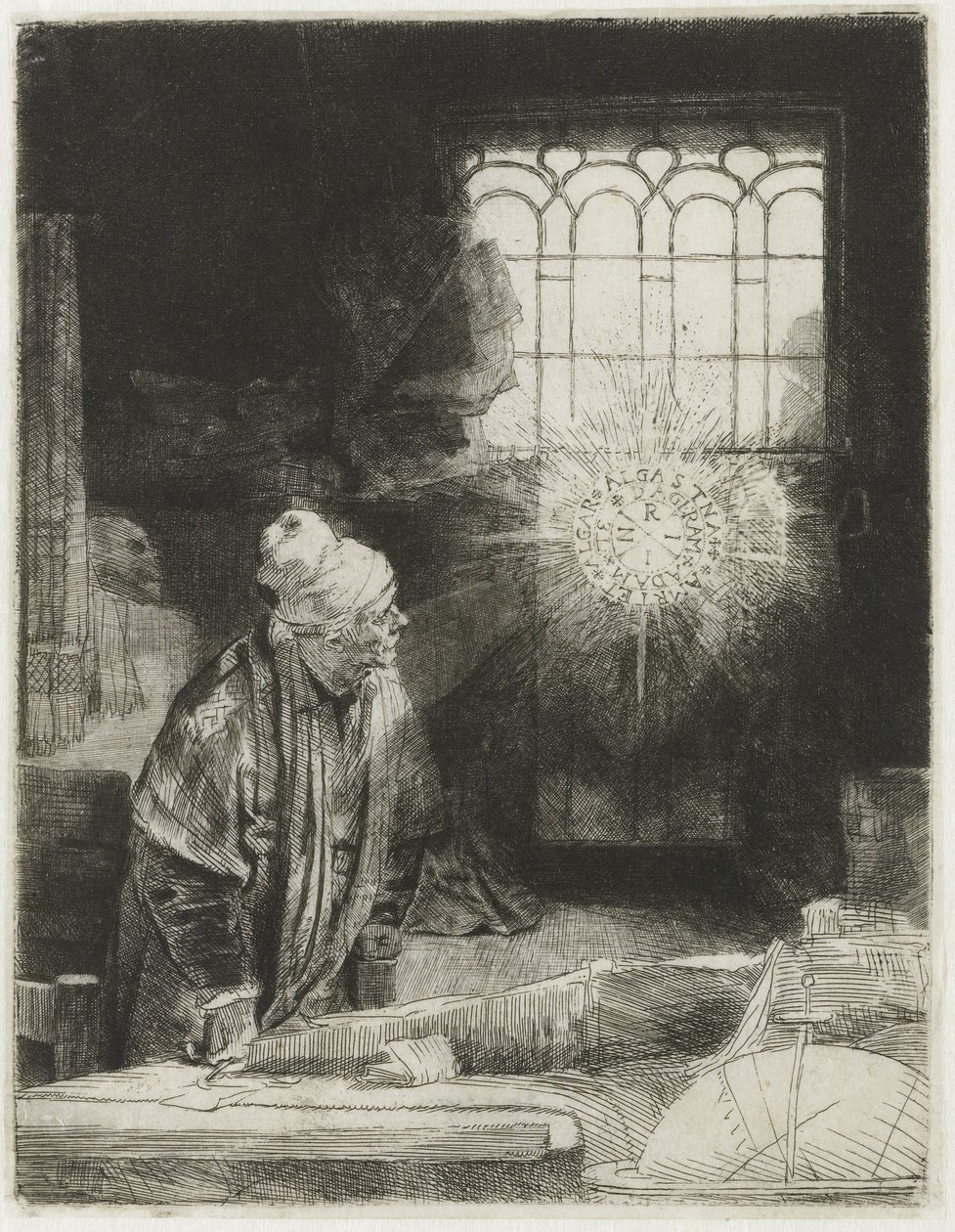 Uczony w swoim gabinecie autorstwa Rembrandt van Rijn