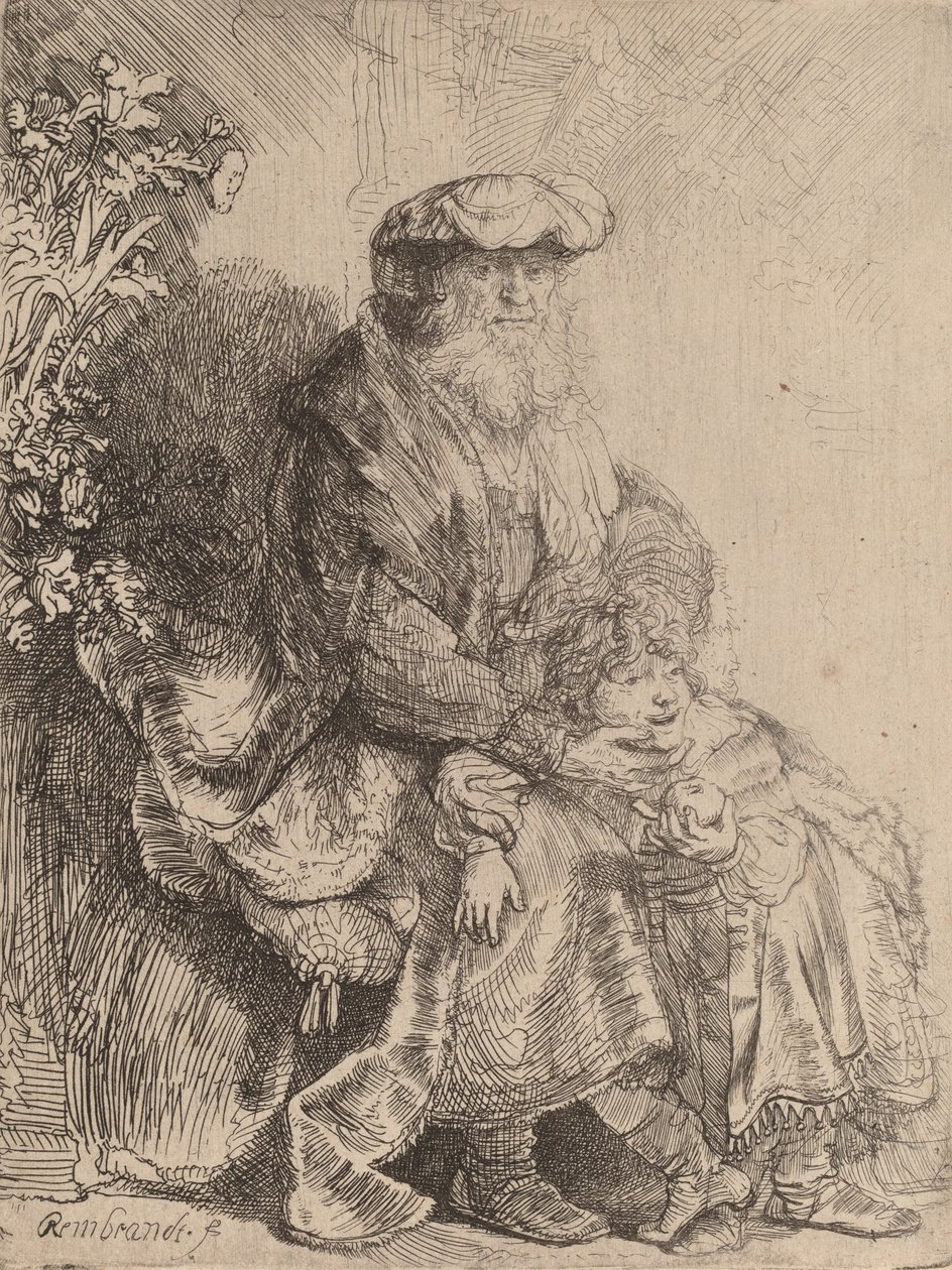 Abraham Pieszczący Izaaka, c. 1637. autorstwa Rembrandt van Rijn
