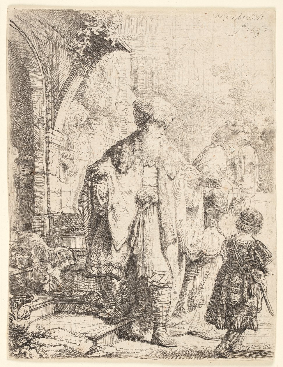 Abraham wyrzuca Hagar i Ismaela autorstwa Rembrandt van Rijn
