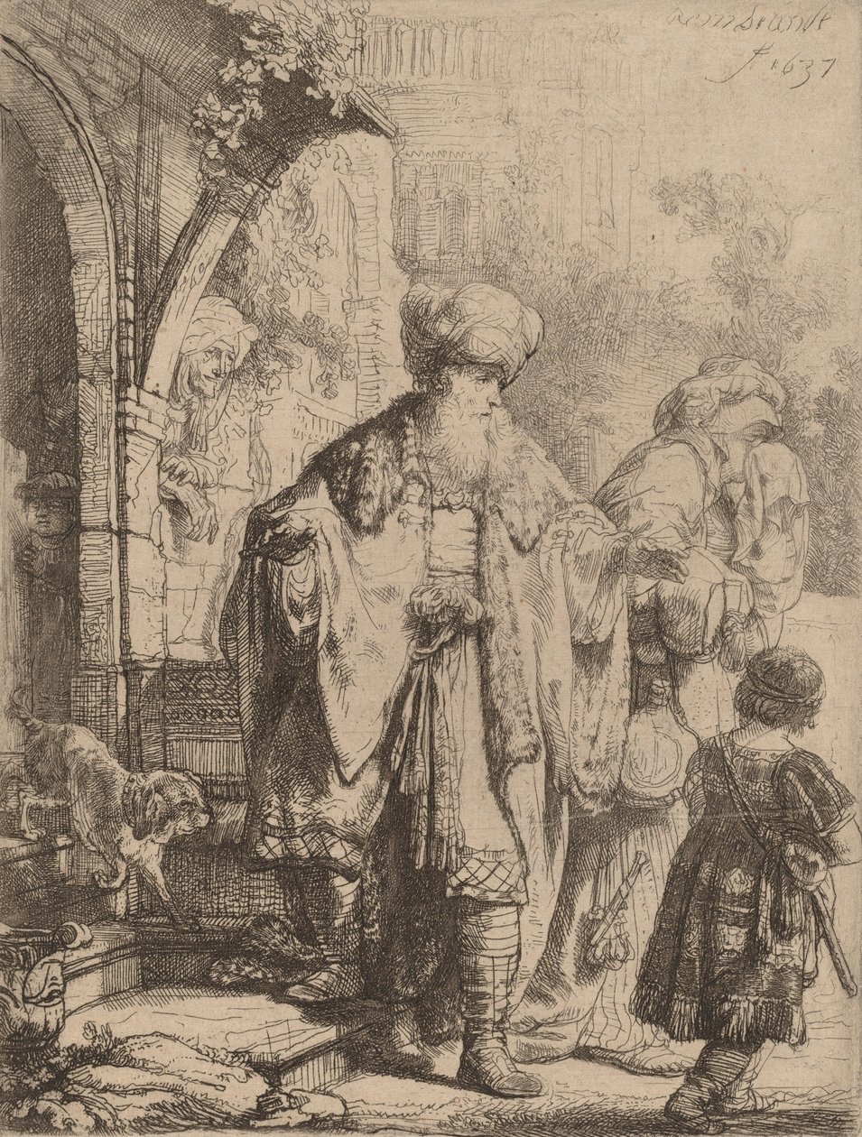 Abraham wyrzuca Hagar i Ismaela, 1637. autorstwa Rembrandt van Rijn