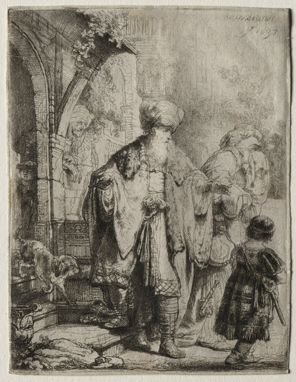 Abraham wypędza Hagar i Ismaela autorstwa Rembrandt van Rijn