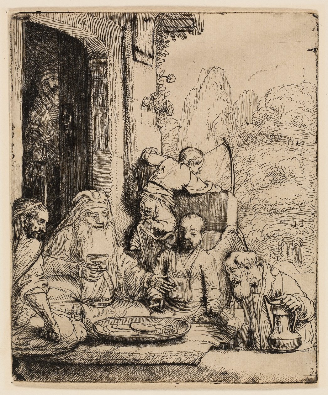 Abraham zabawiający aniołów autorstwa Rembrandt van Rijn