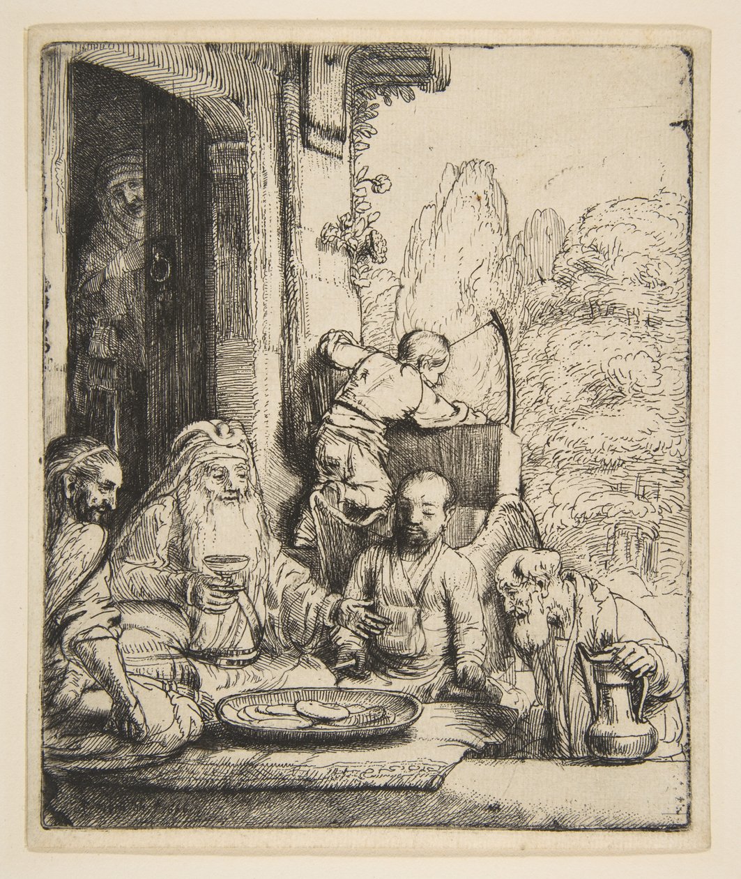 Abraham bawi aniołów, 1656. autorstwa Rembrandt van Rijn