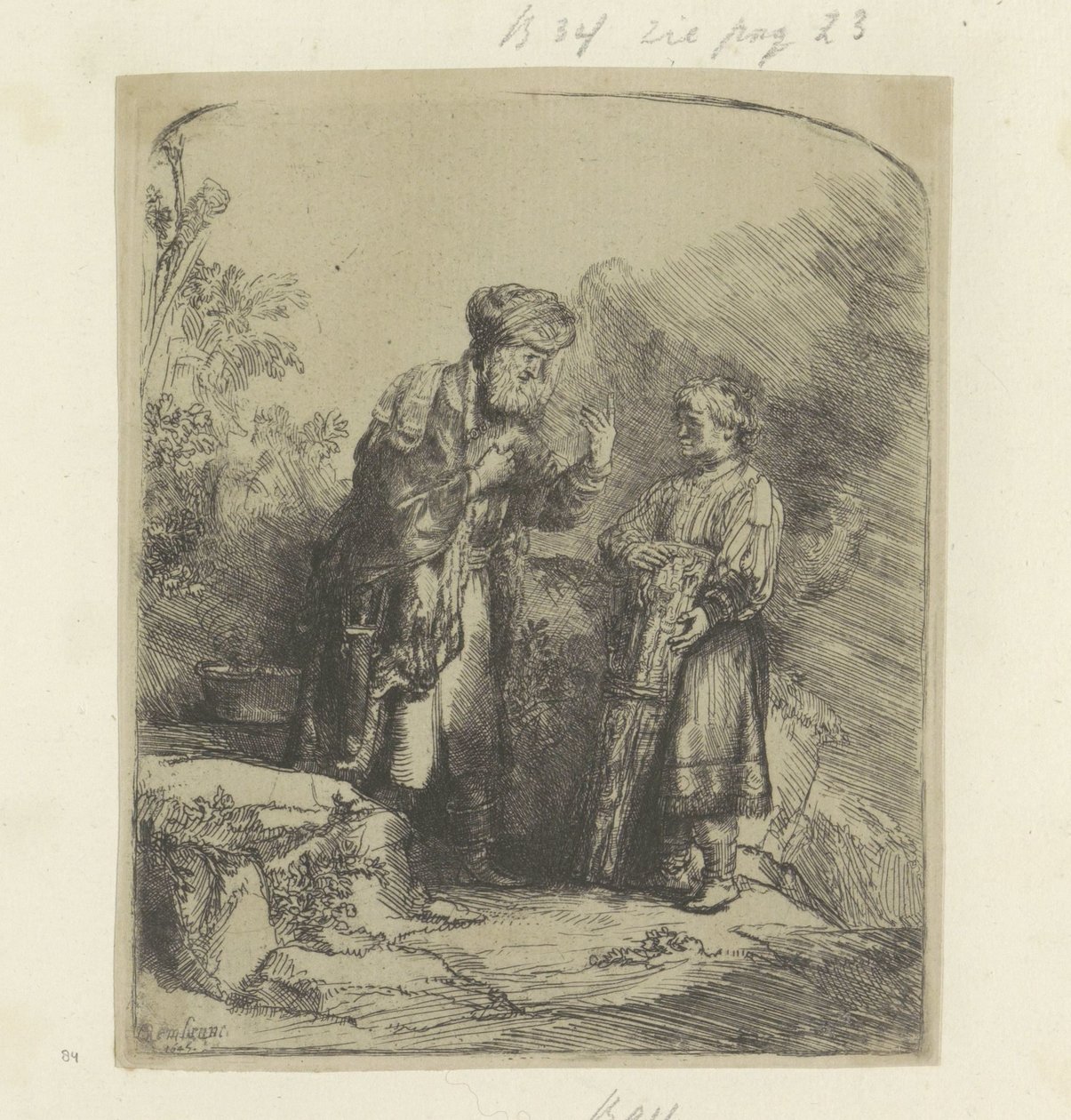Abraham w Izaaku Kolekcja osiemdziesięciu pięciu oryginalnych grafik (tytuł serii) autorstwa Rembrandt van Rijn