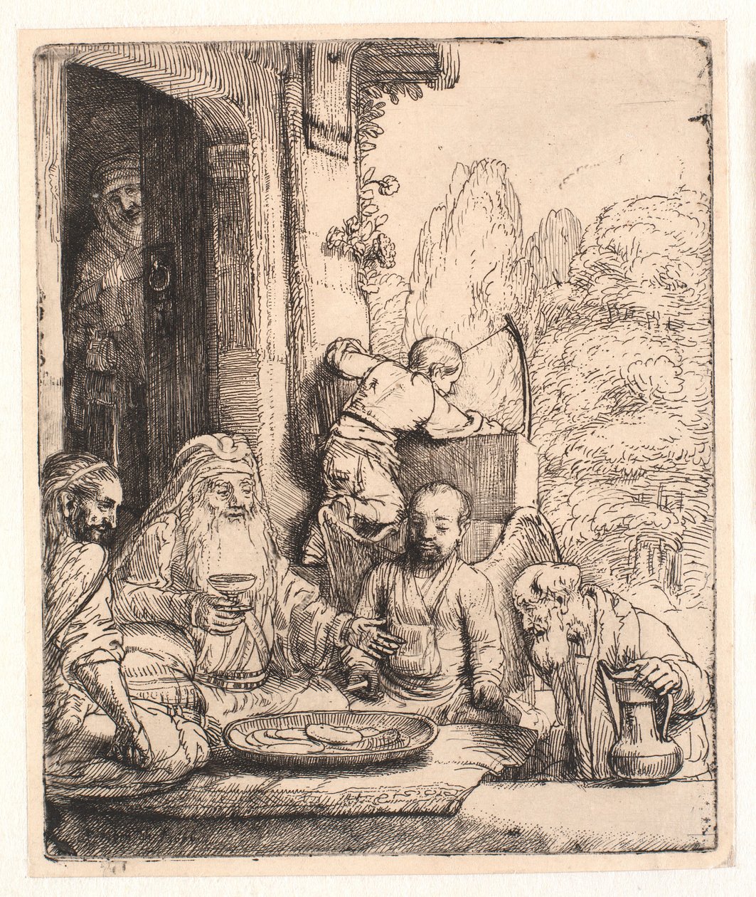 Abraham zabawiający aniołów autorstwa Rembrandt van Rijn