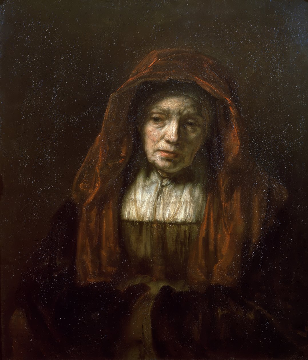 Stara kobieta w chuście autorstwa Rembrandt van Rijn