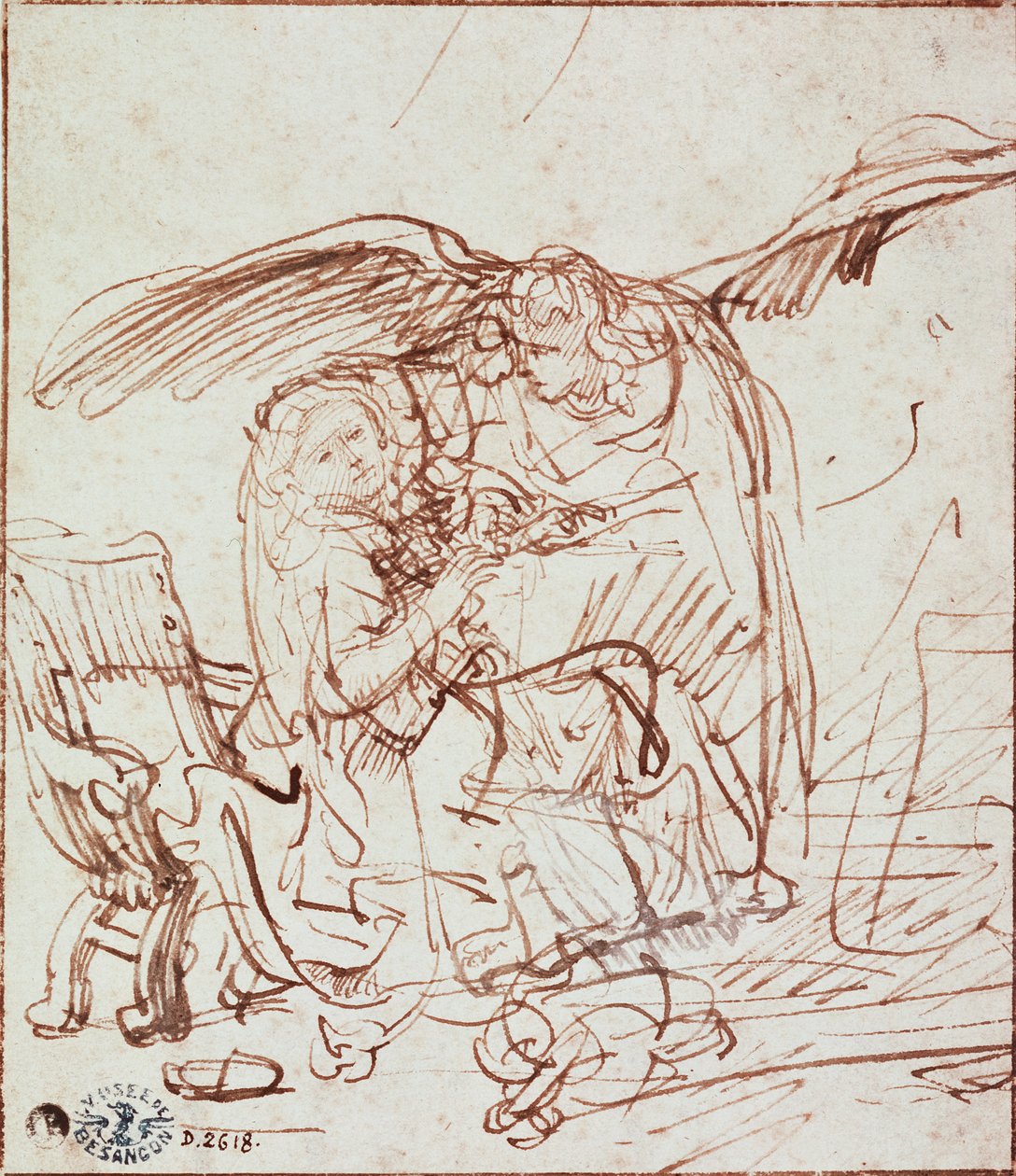 Zwiastowanie (rysunek) autorstwa Rembrandt van Rijn