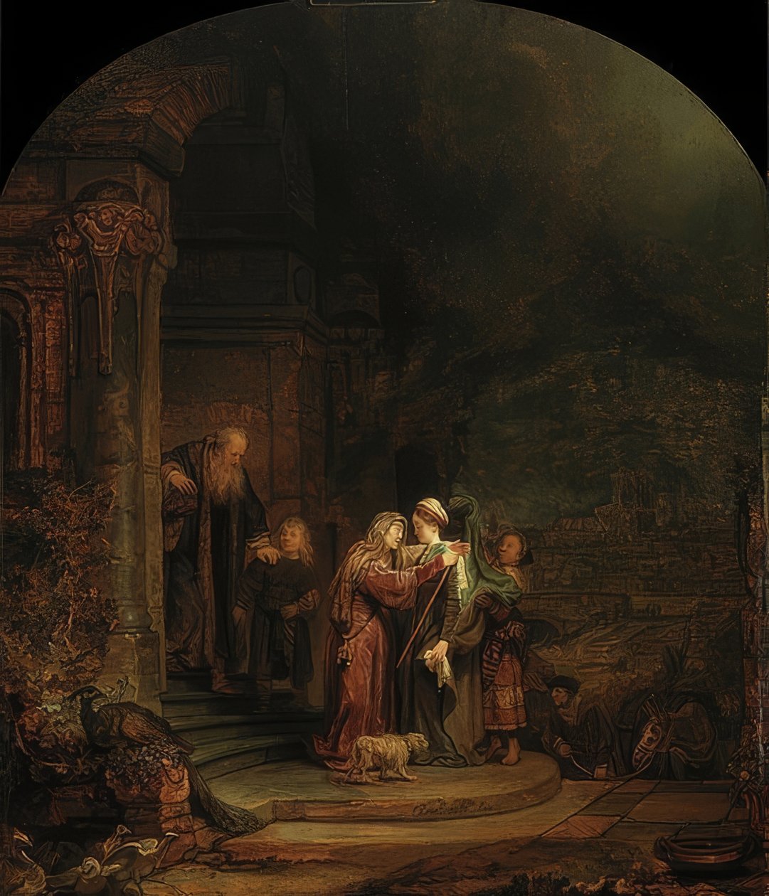 Spotkanie Marii i Elżbiety. 1640 autorstwa Rembrandt van Rijn