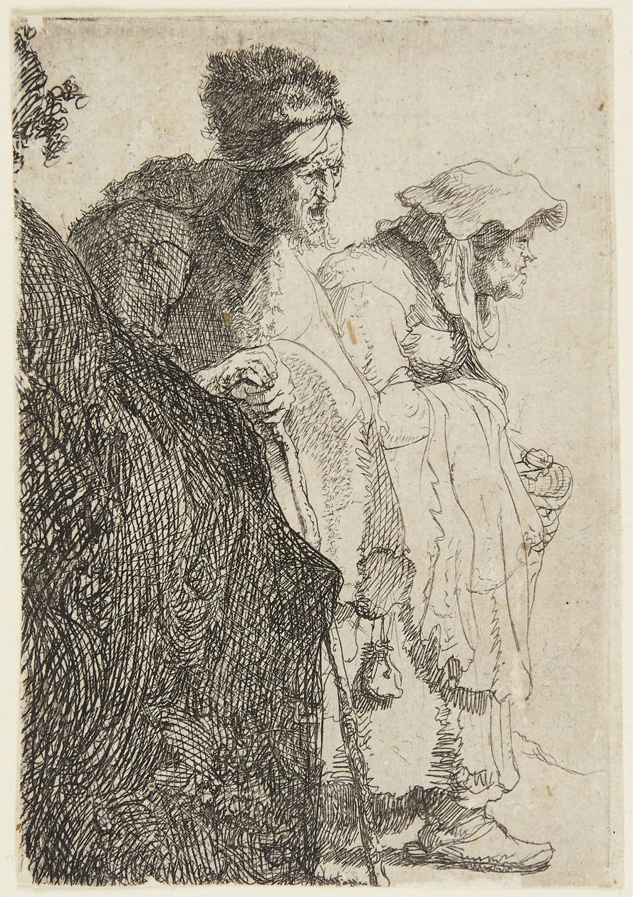 Żebrak i żebraczka autorstwa Rembrandt van Rijn