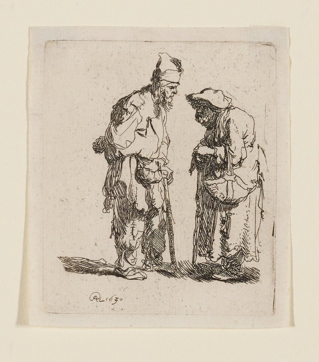 Rozmowa żebraka i żebraczki autorstwa Rembrandt van Rijn