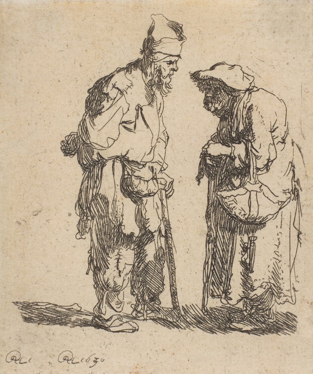 Rozmawiający żebrak i żebraczka, 1630., 1630. autorstwa Rembrandt van Rijn