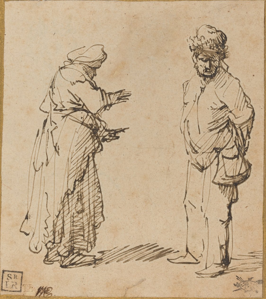 Żebrak, mężczyzna i kobieta autorstwa Rembrandt van Rijn