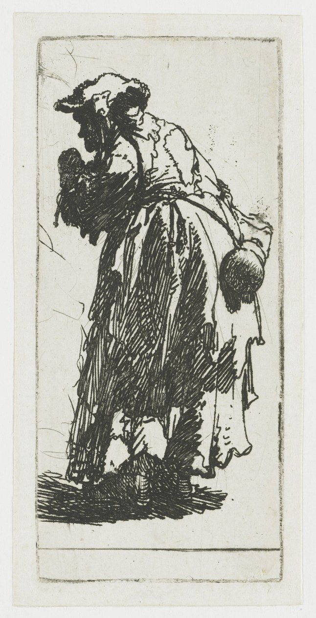 Żebraczka z tykwą autorstwa Rembrandt van Rijn