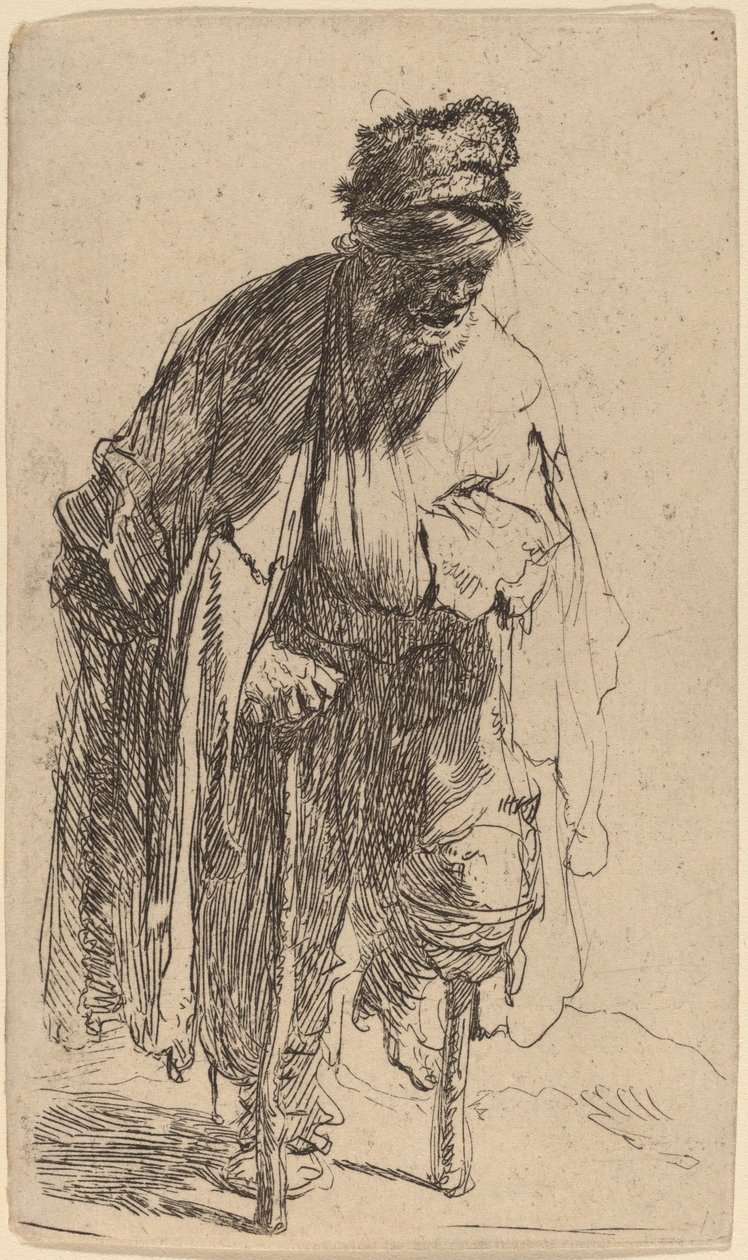 Żebrak z drewnianą nogą autorstwa Rembrandt van Rijn