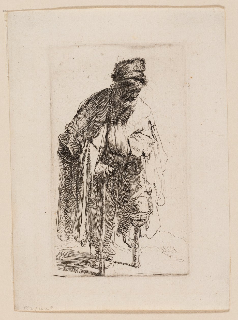Żebrak z drewnianą nogą autorstwa Rembrandt van Rijn