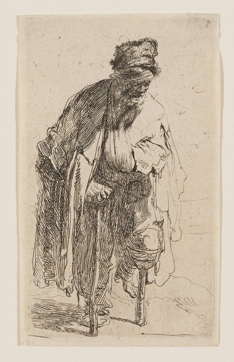 Żebrak z drewnianą nogą autorstwa Rembrandt van Rijn