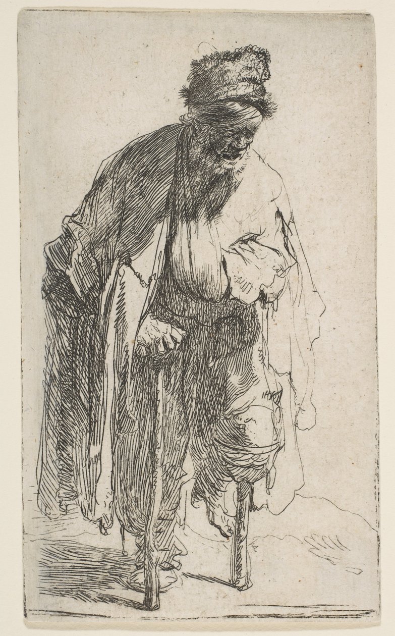 Żebrak z Drewnianą Nogą, ca. 1630. autorstwa Rembrandt van Rijn