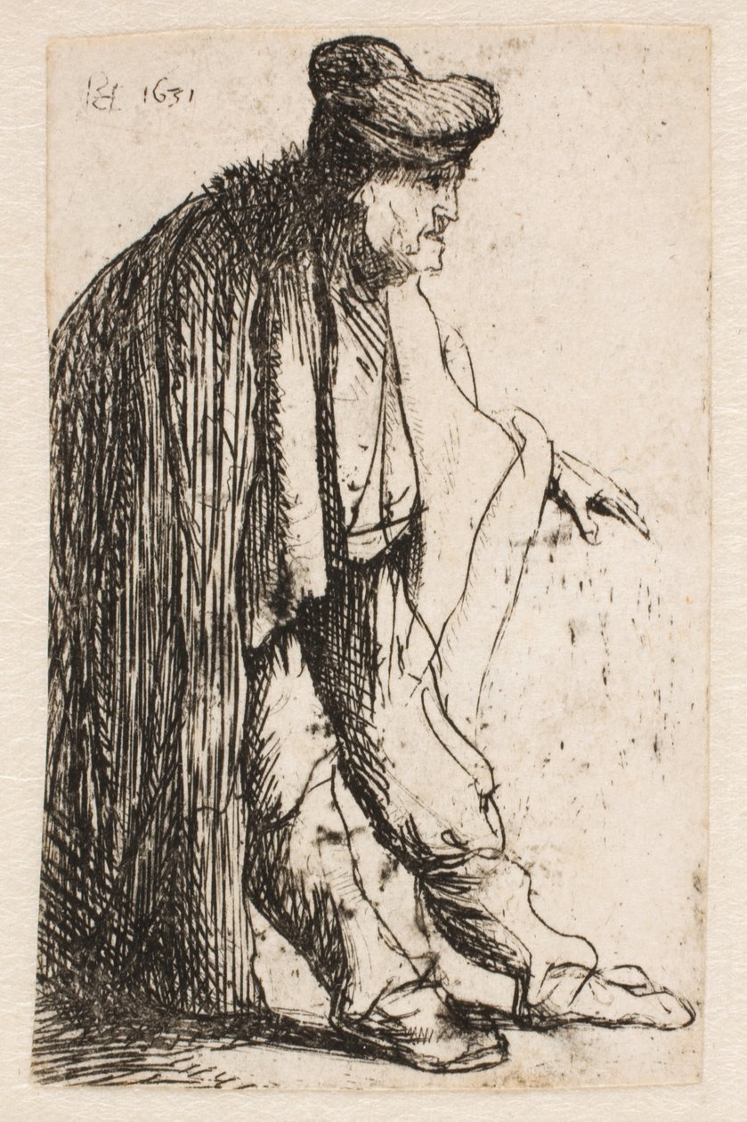 Żebrak z wyciągniętą lewą ręką autorstwa Rembrandt van Rijn