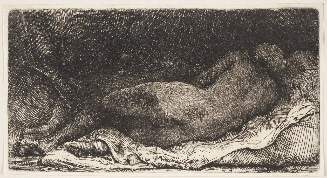 Czarna Afrykańska dziewczyna leżąca autorstwa Rembrandt van Rijn