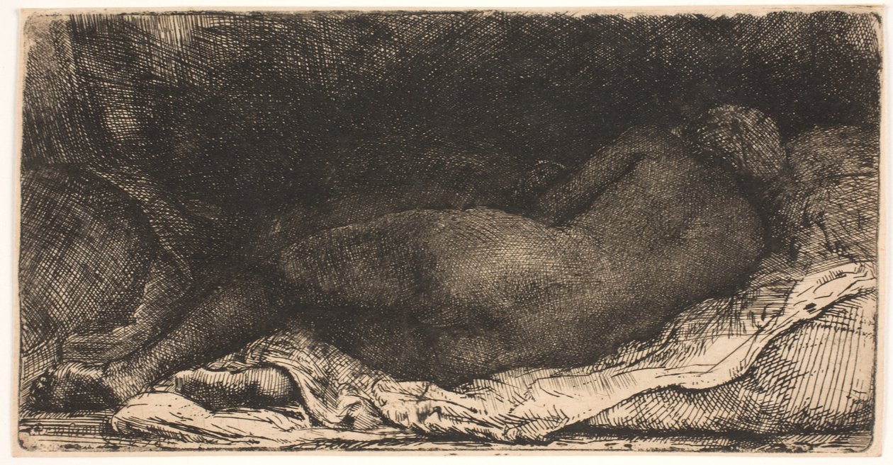 Czarna Afrykańska dziewczyna leżąca autorstwa Rembrandt van Rijn