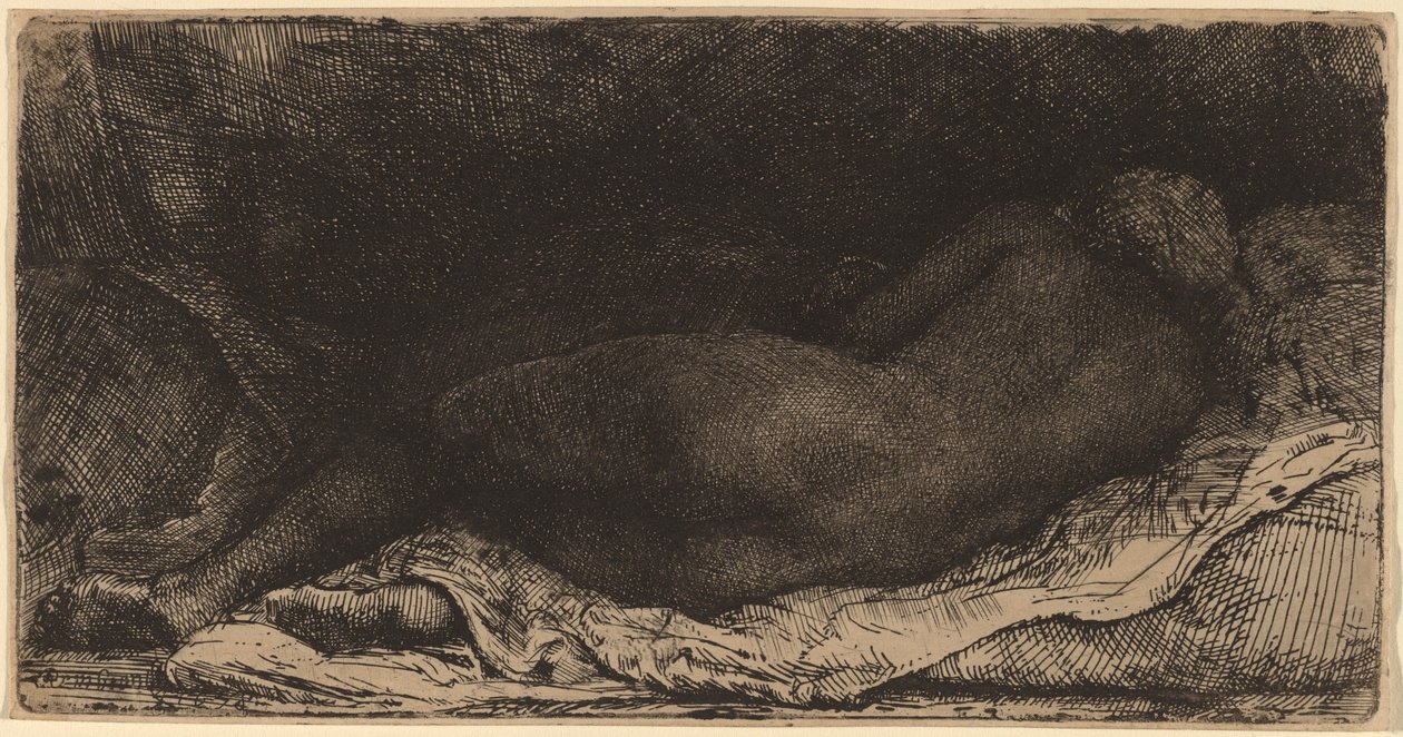 Czarna Kobieta Leżąca autorstwa Rembrandt van Rijn