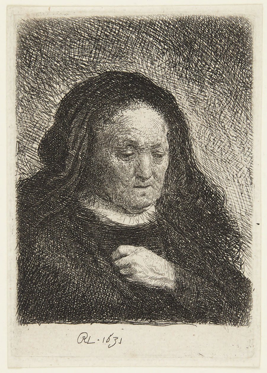 Popiersie matki Rembrandta autorstwa Rembrandt van Rijn