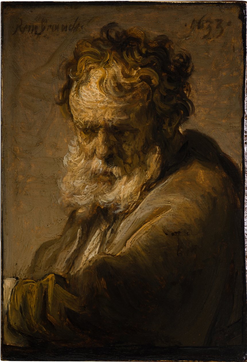 Popiersie brodatego starca, 1633 r. autorstwa Rembrandt van Rijn