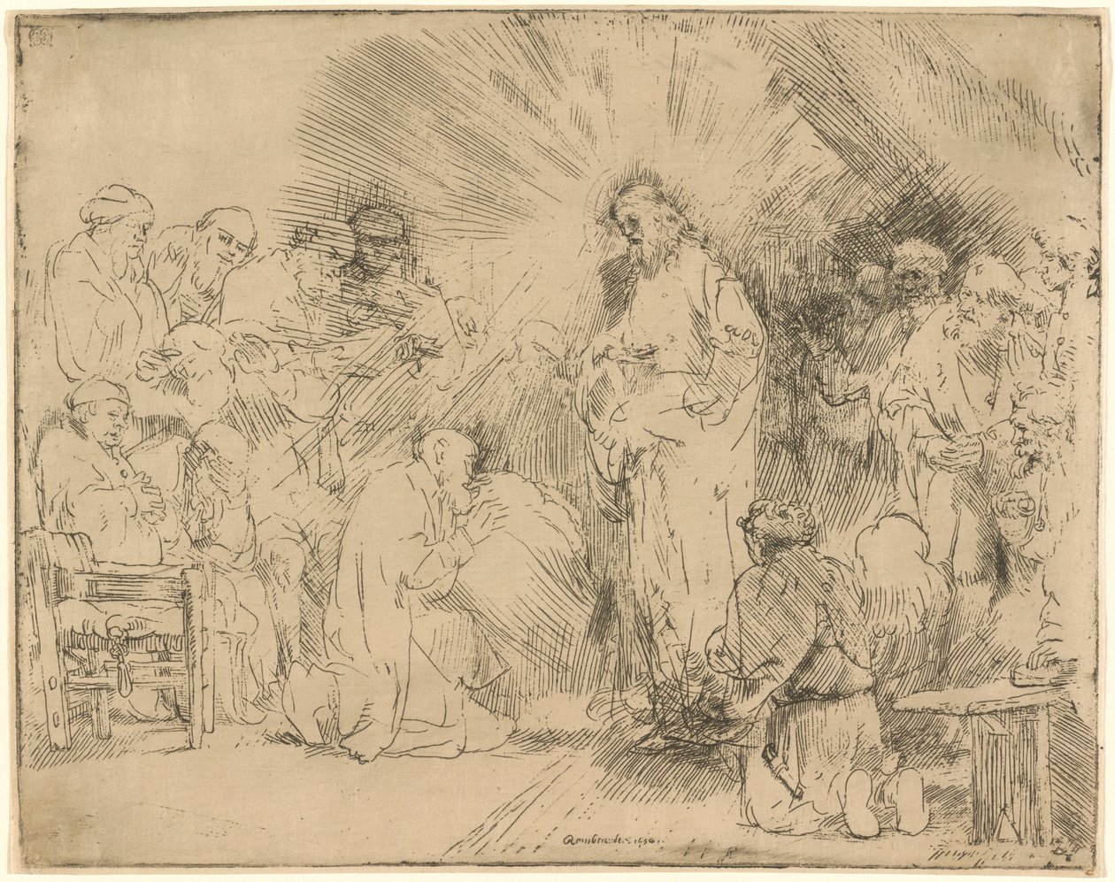 Chrystus ukazujący się apostołom autorstwa Rembrandt van Rijn