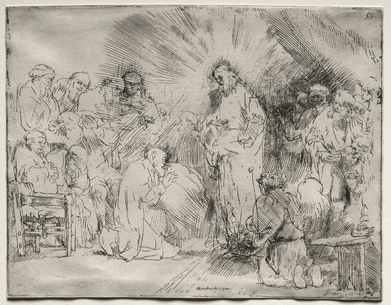 Chrystus ukazujący się apostołom, 1656. autorstwa Rembrandt van Rijn