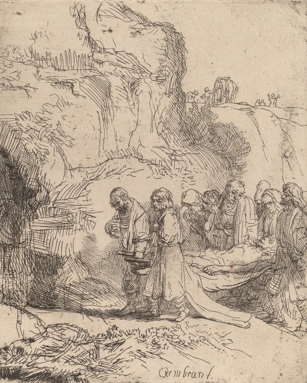 Chrystus zaniesiony do grobu, c. 1645. autorstwa Rembrandt van Rijn