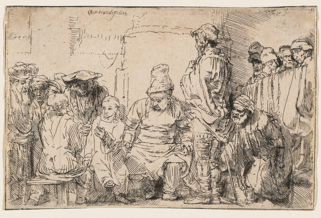 Chrystus spiera się z uczonymi w Piśmie autorstwa Rembrandt van Rijn