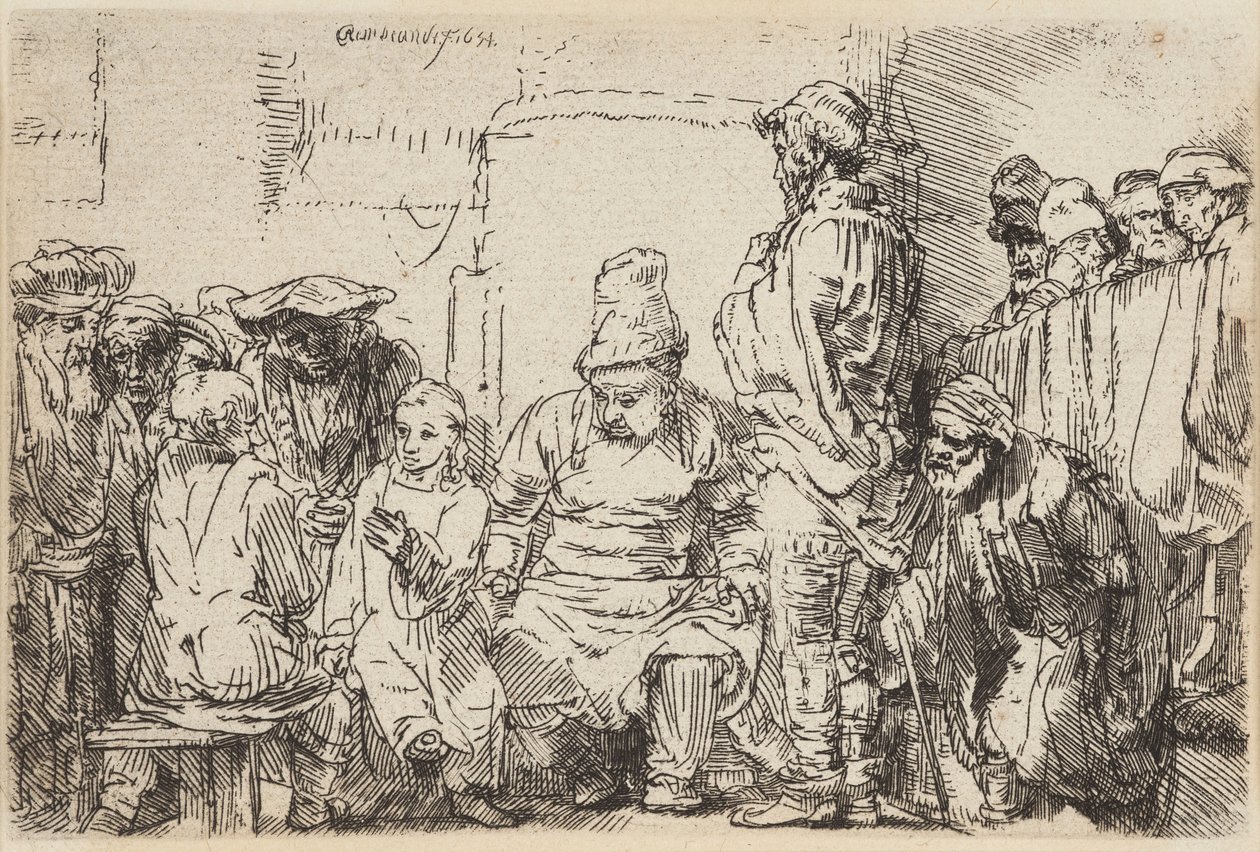 Chrystus spiera się z uczonymi w Piśmie autorstwa Rembrandt van Rijn
