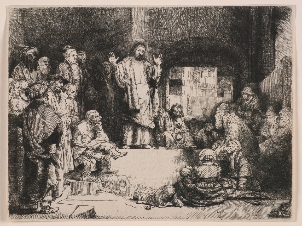 Christ Preaching (Mały grób) autorstwa Rembrandt van Rijn