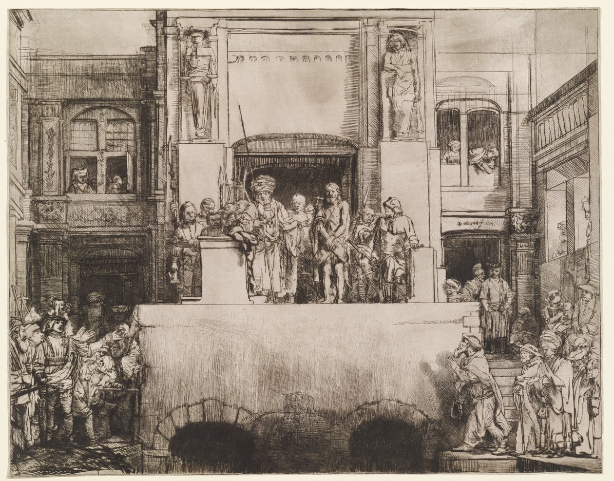 Chrystus przedstawiony ludowi (Ecce Homo) autorstwa Rembrandt van Rijn