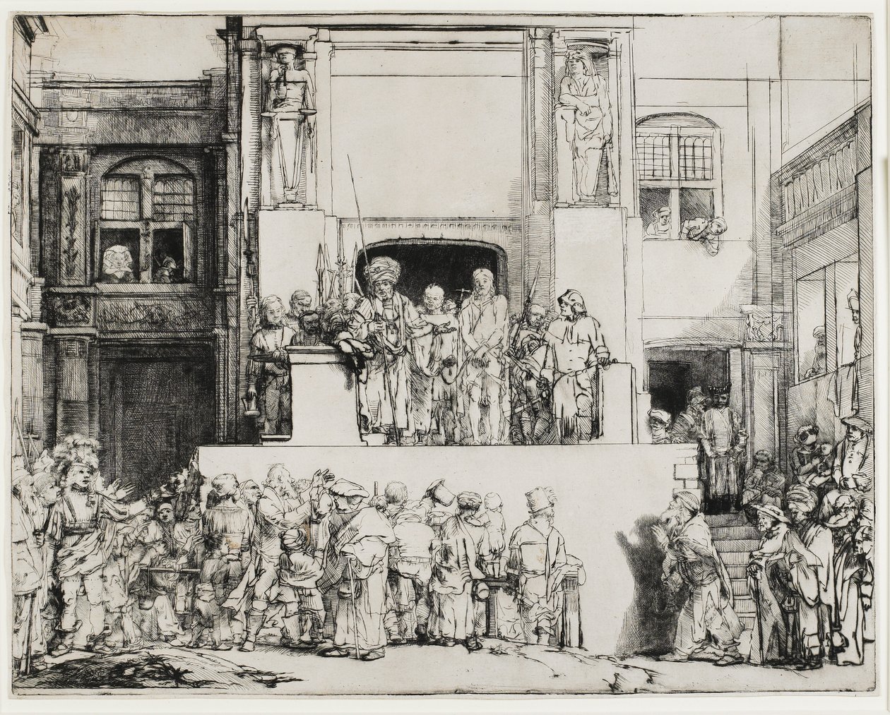 Chrystus przedstawiony ludowi (Ecce Homo), 1655 autorstwa Rembrandt van Rijn