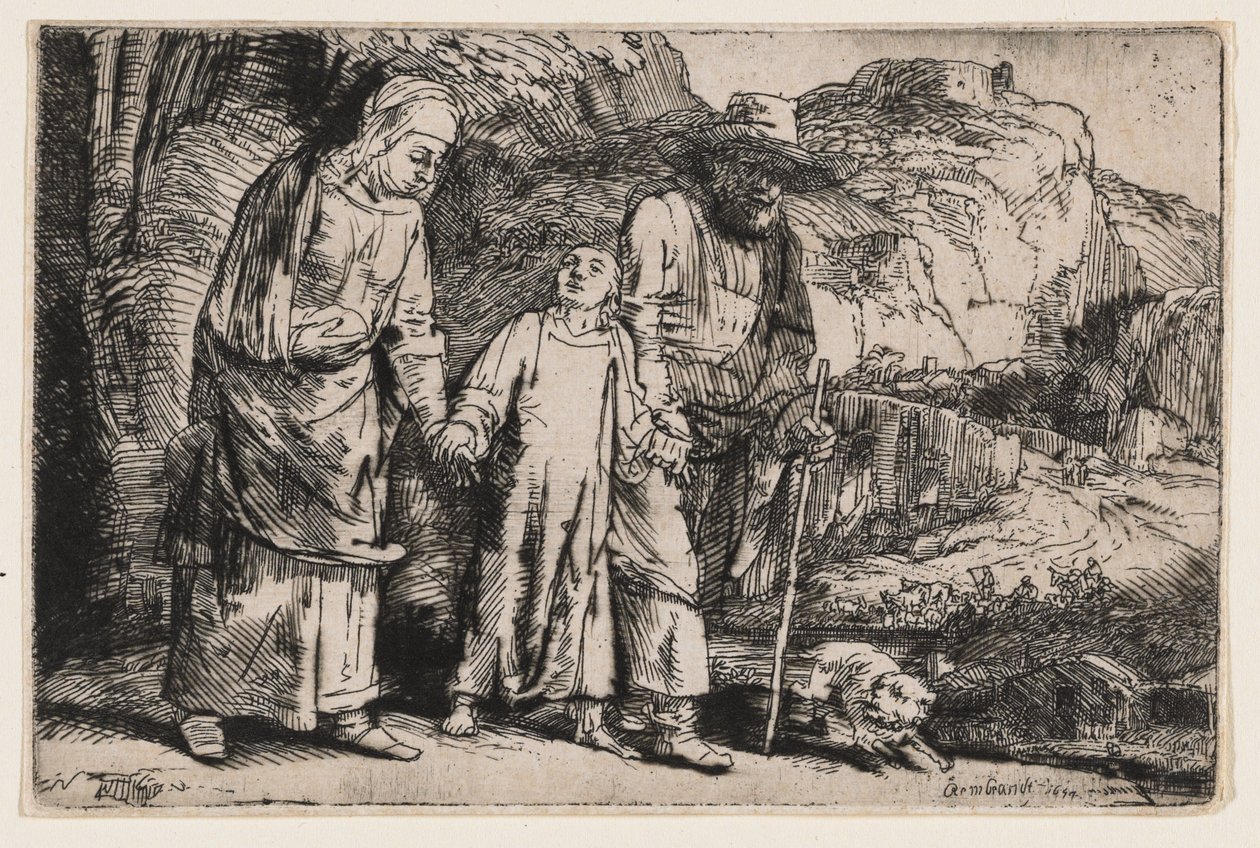 Chrystus powracający ze świątyni wraz z rodzicami autorstwa Rembrandt van Rijn