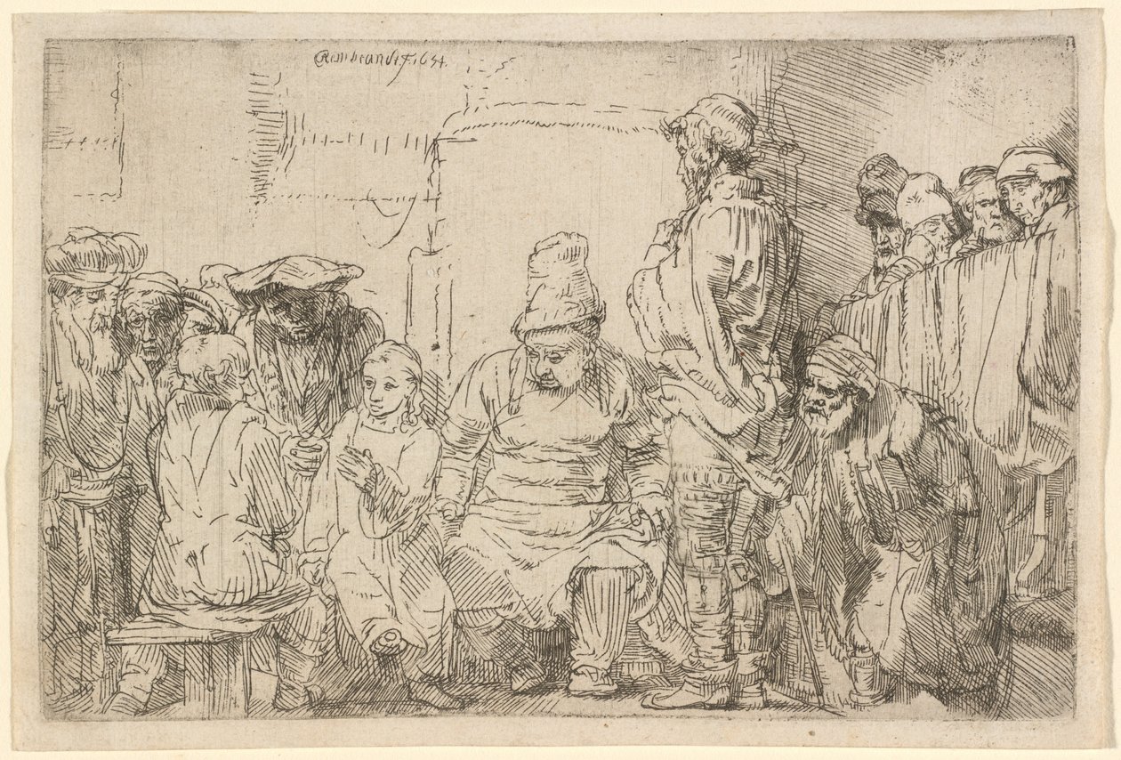 Chrystus siedzący dyskutujący z lekarzami autorstwa Rembrandt van Rijn