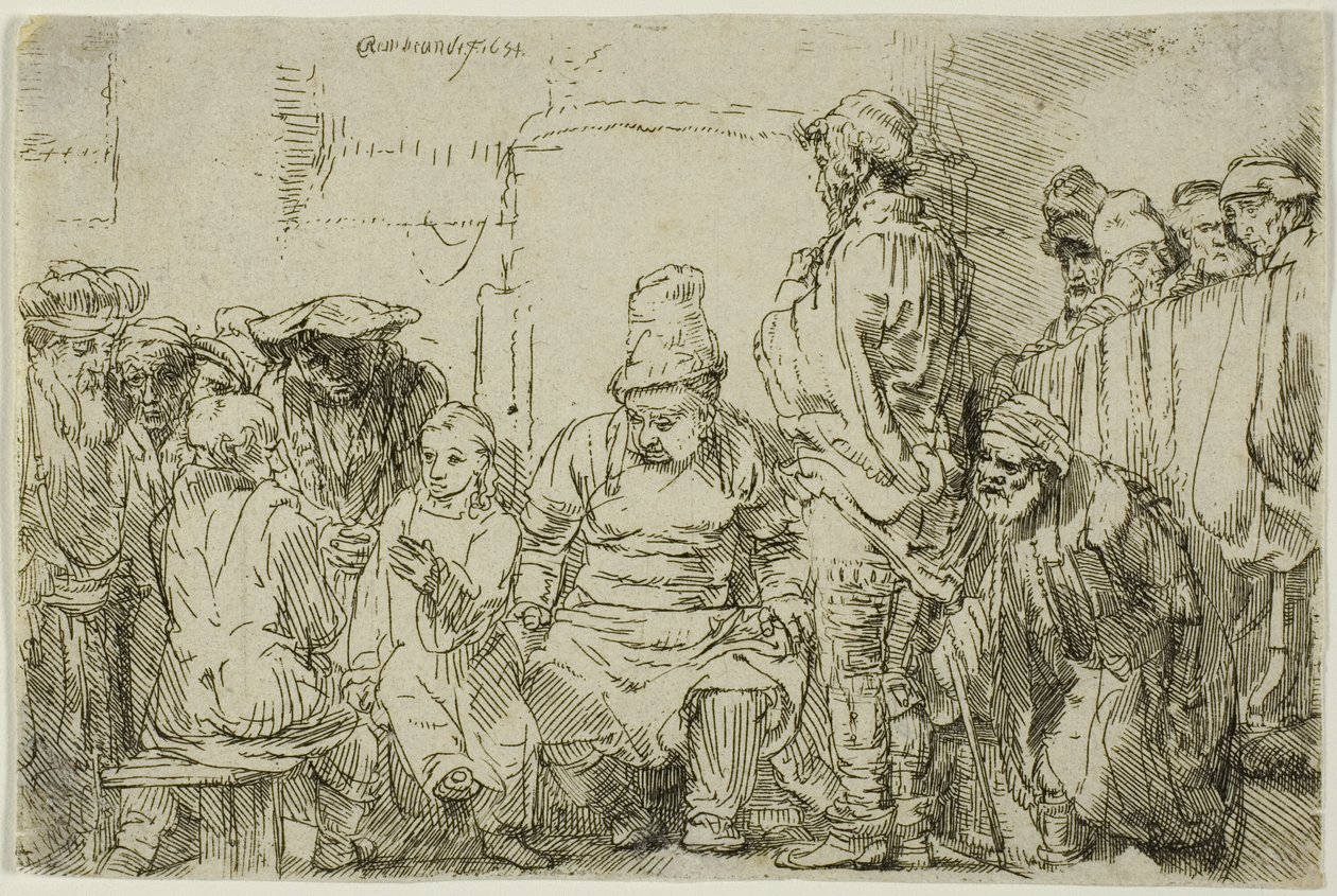 Chrystus siedzący dyskutujący z lekarzami autorstwa Rembrandt van Rijn
