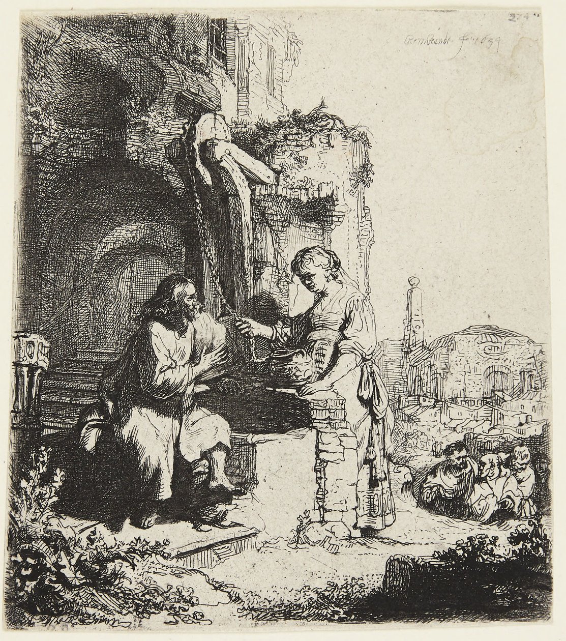 Chrystus i kobieta z Samarii autorstwa Rembrandt van Rijn