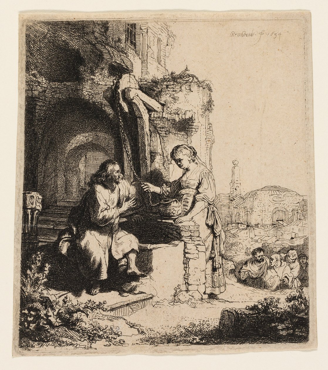 Chrystus i Niewiasta Samarii wśród ruin autorstwa Rembrandt van Rijn
