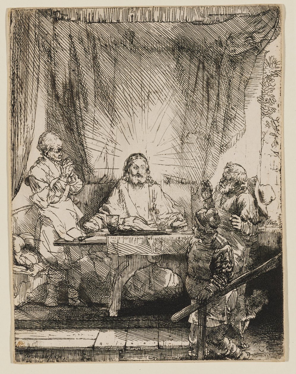 Chrystus w Emaus: większy obraz autorstwa Rembrandt van Rijn
