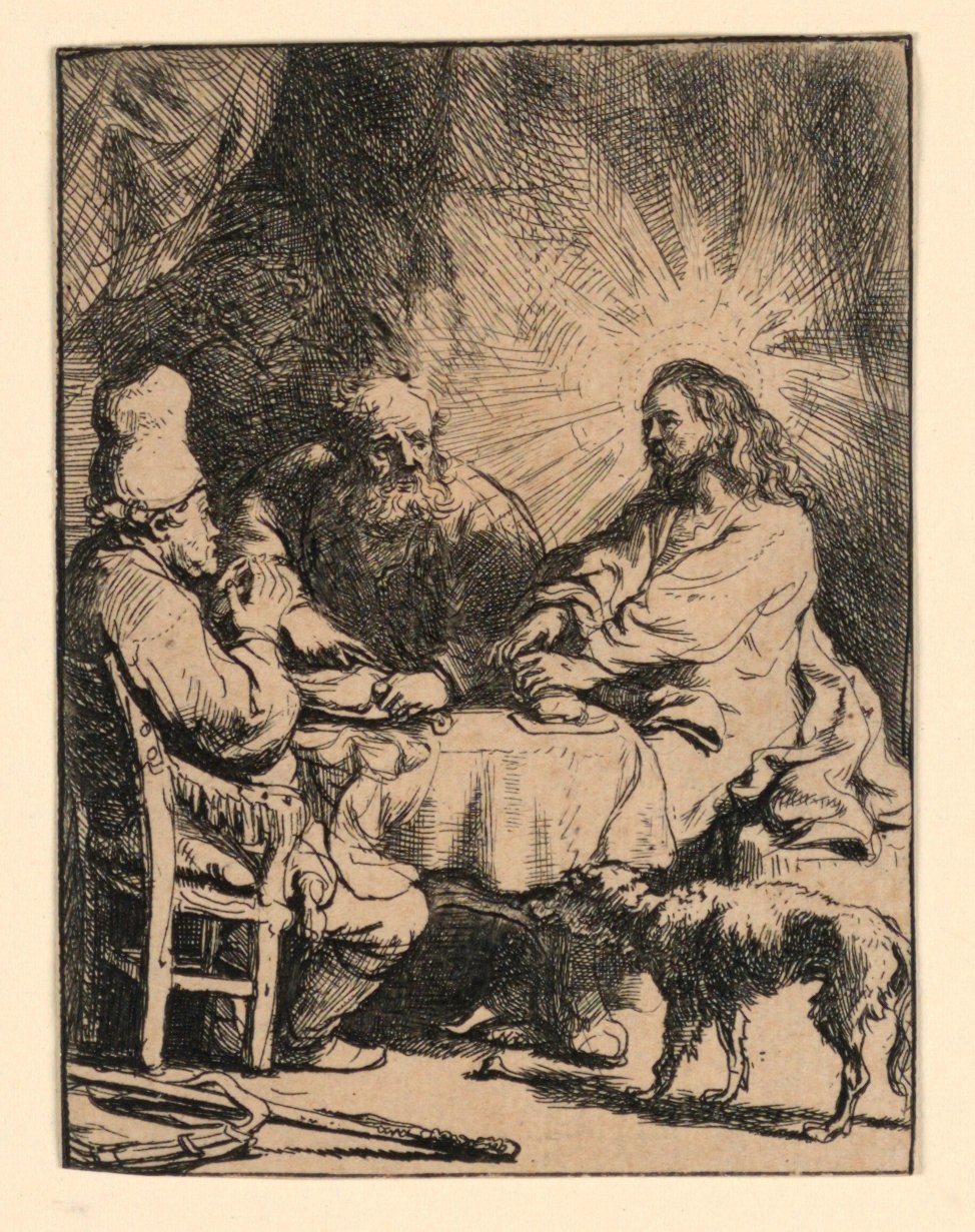 Chrystus w Emaus: mniejszy talerz autorstwa Rembrandt van Rijn