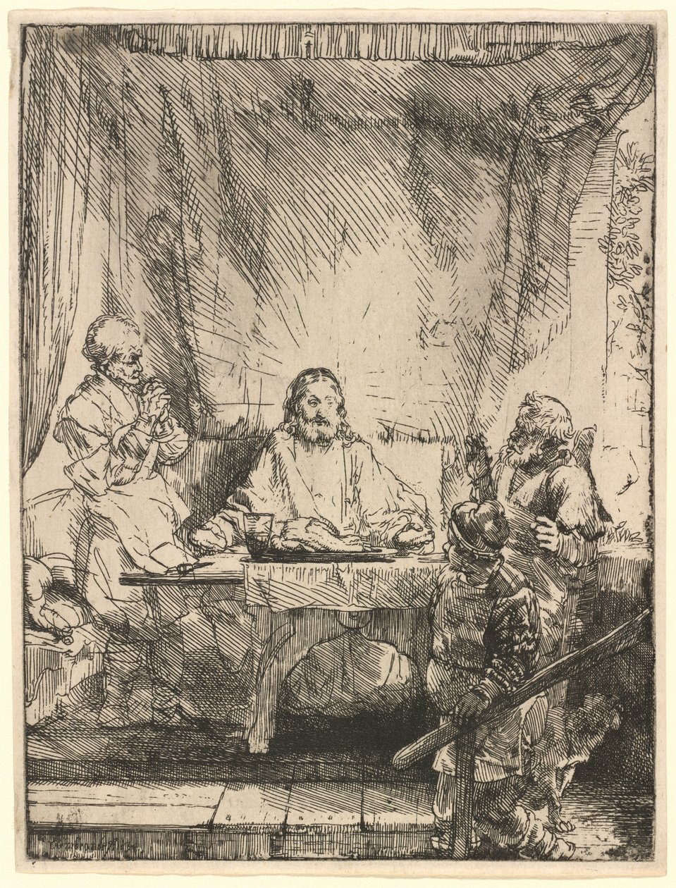 Chrystus w Emaus: większy obraz autorstwa Rembrandt van Rijn
