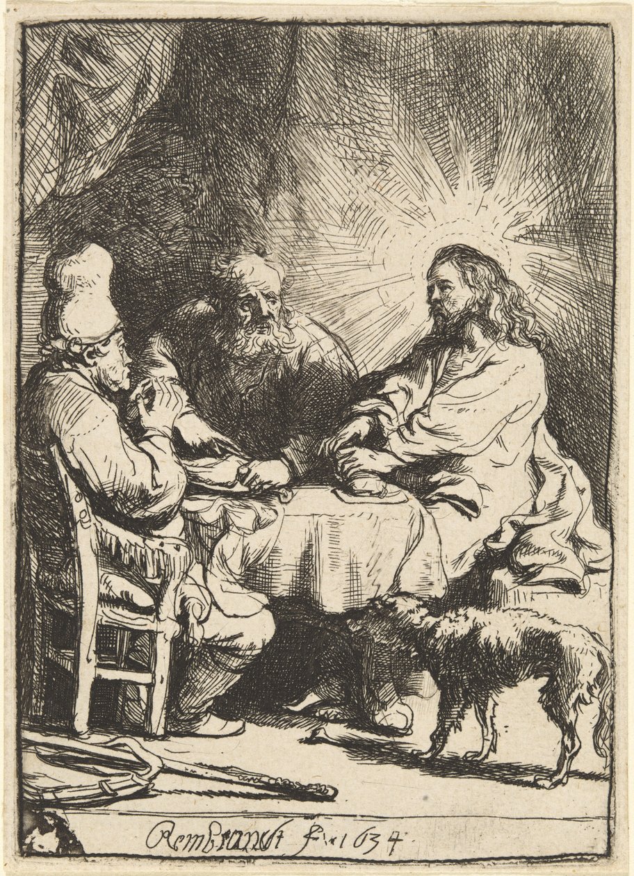 Chrystus w Emaus: mniejszy talerz autorstwa Rembrandt van Rijn