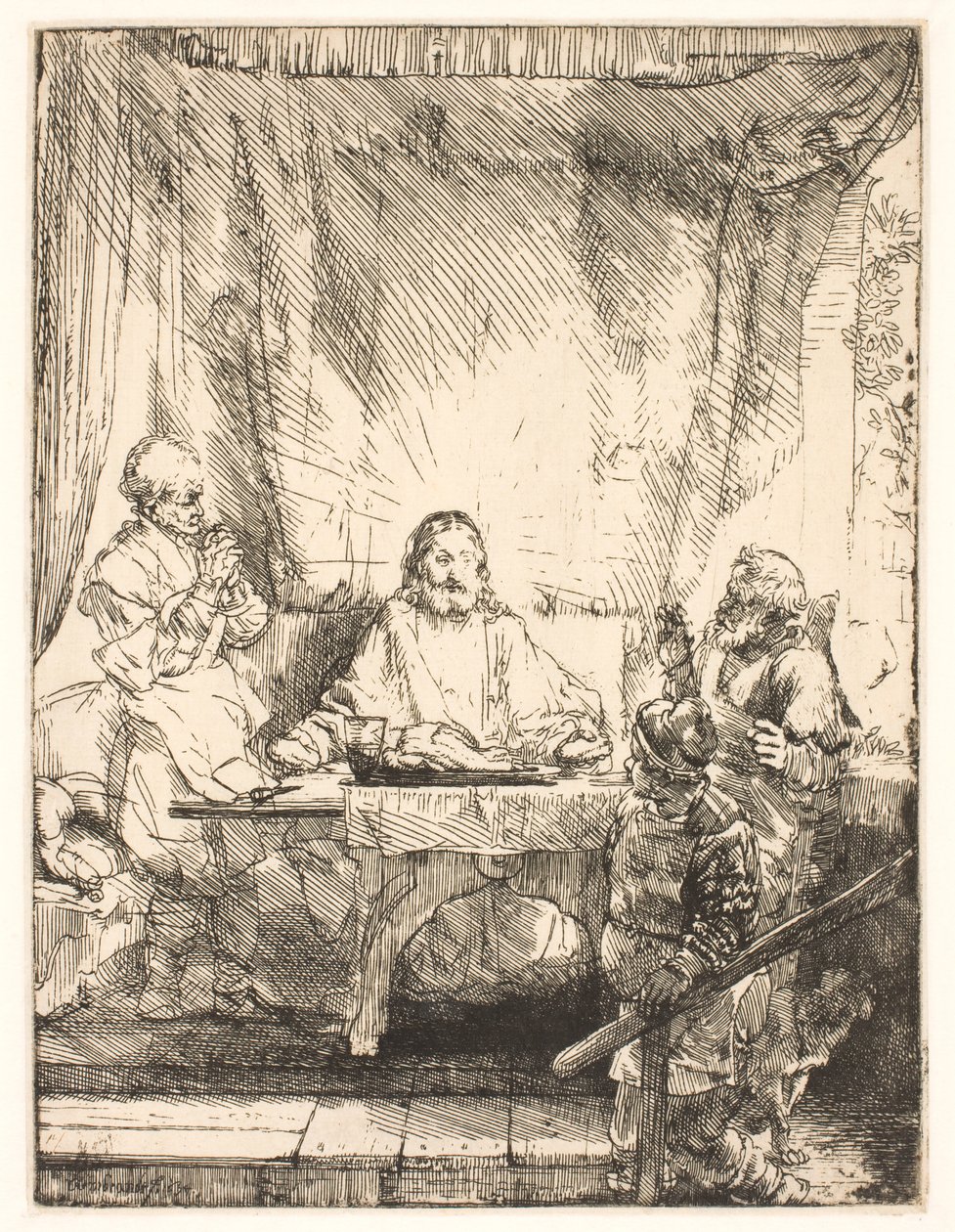 Chrystus w Emaus: większy talerz autorstwa Rembrandt van Rijn