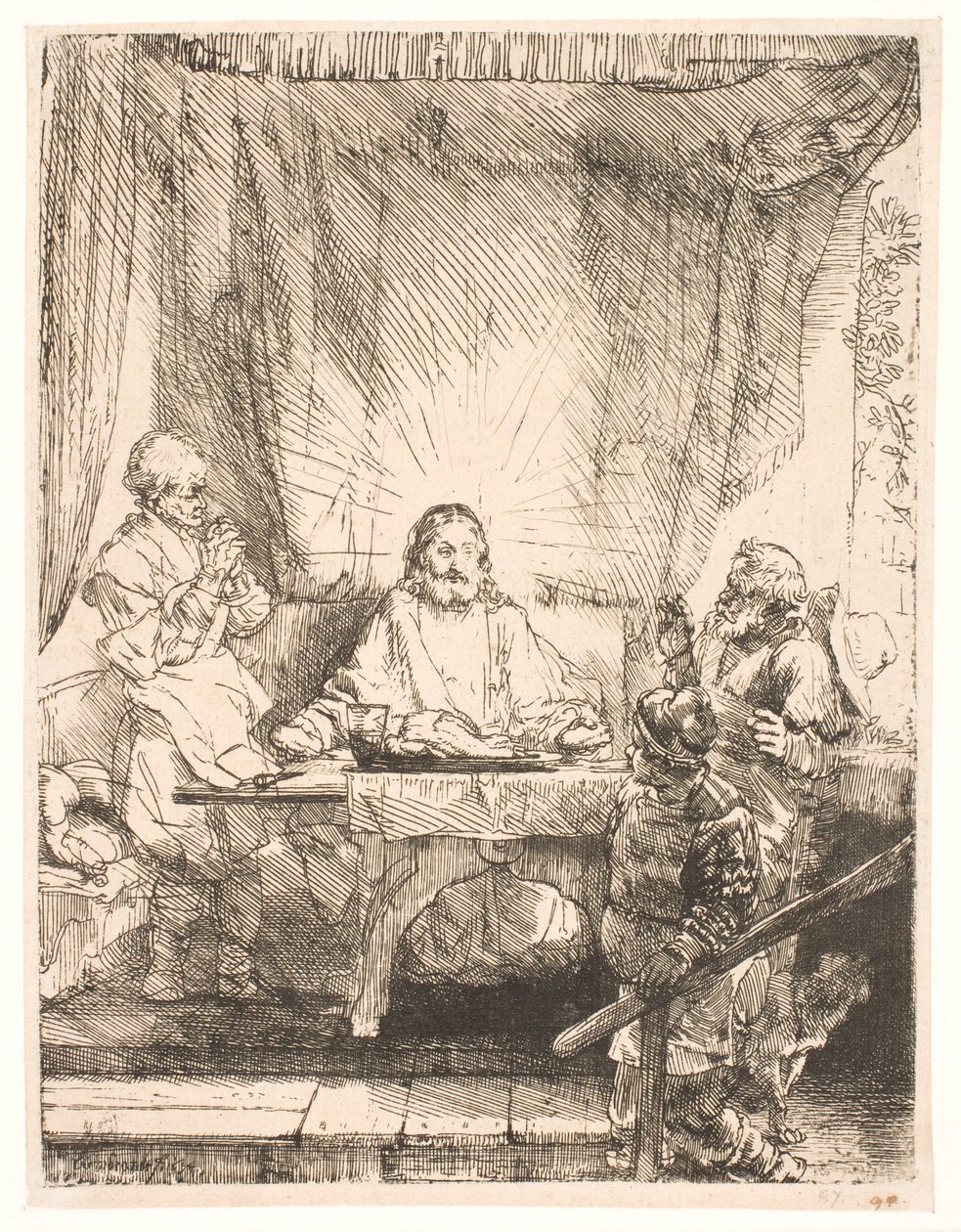 Chrystus w Emaus: większy obraz autorstwa Rembrandt van Rijn