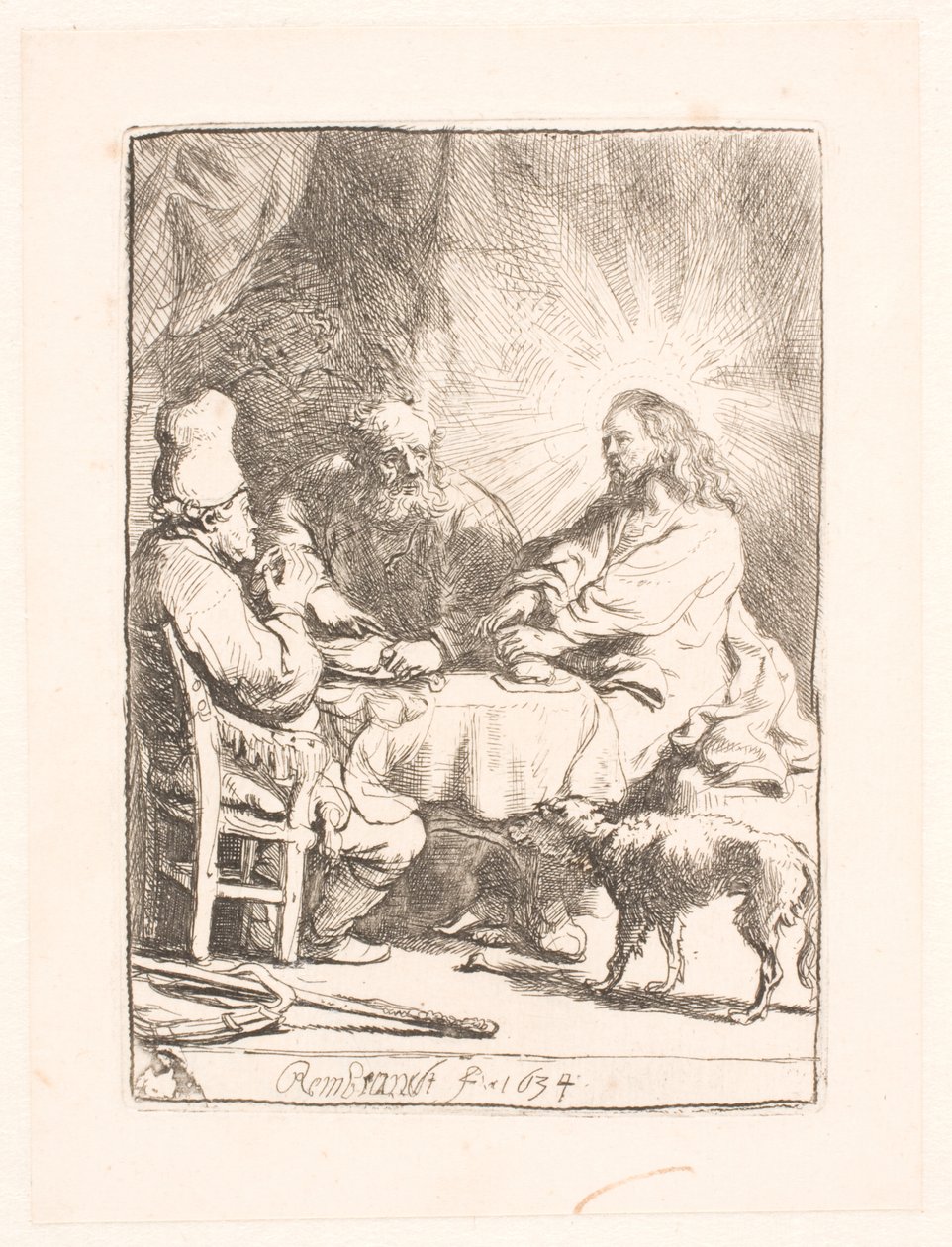 Chrystus w Emaus: mniejszy talerz autorstwa Rembrandt van Rijn
