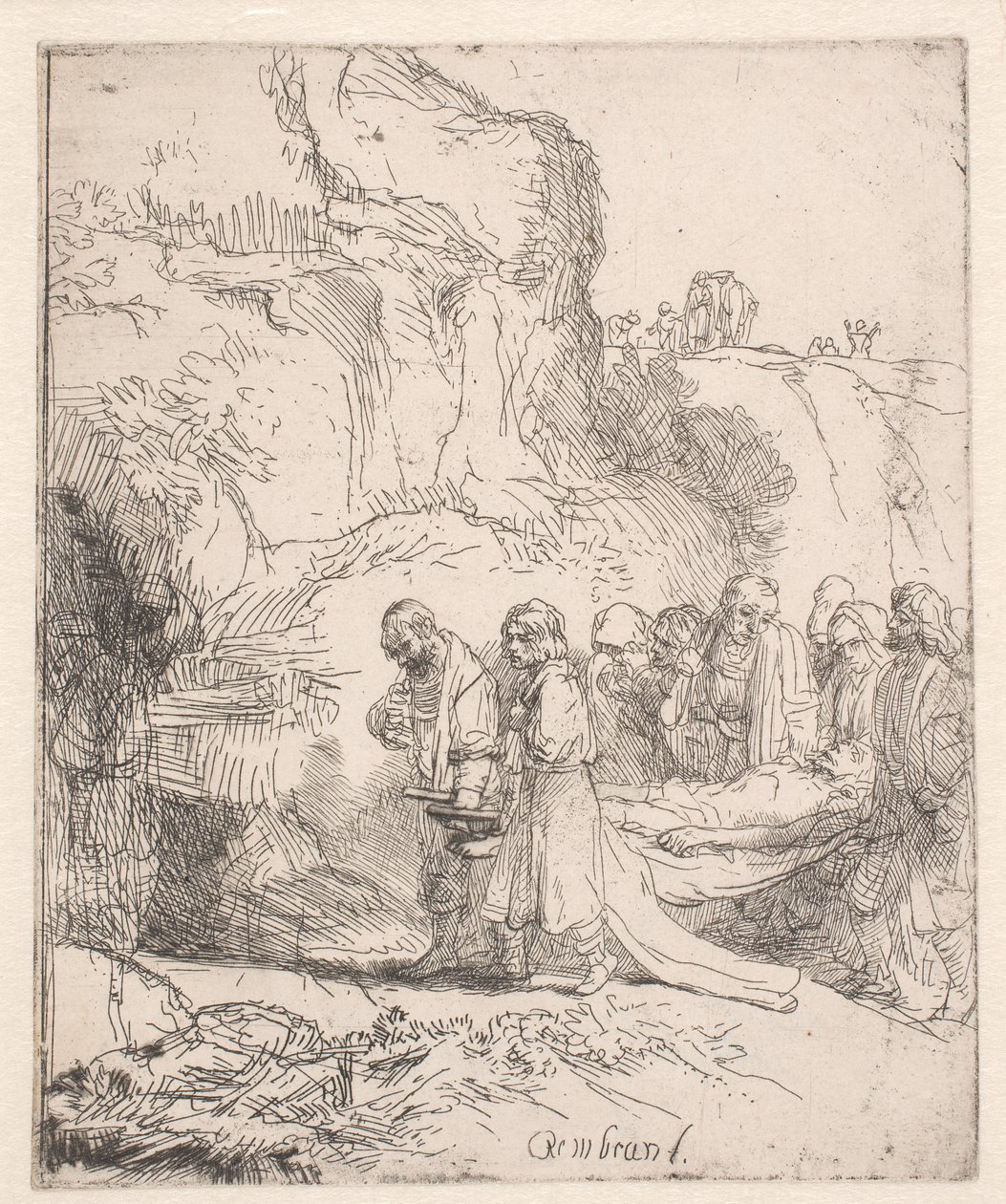 Ciało Chrystusa przeniesiono do grobu autorstwa Rembrandt van Rijn